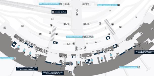 Brisbane Airport Domestic Terminal Level 1 Map 